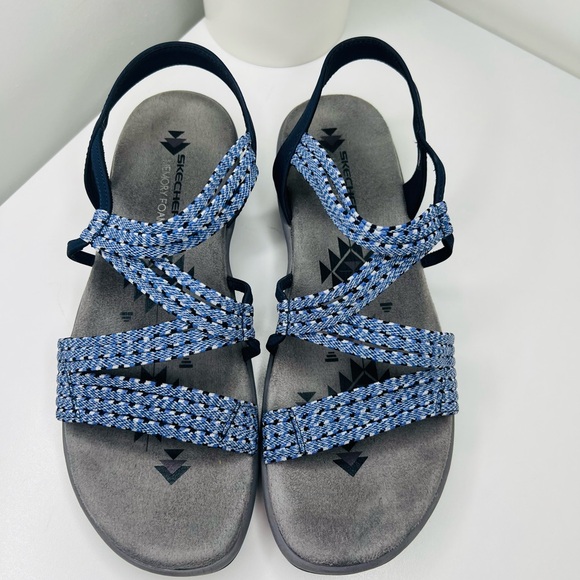 Skechers Blue and Black Strappy Sandals - Picture 2 of 6